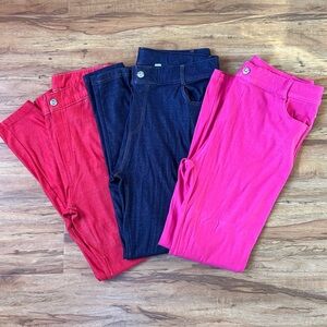 Yelete Women's Skinny Jeans Bundle in Red, Blue, and Pink